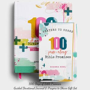 Bundle Gift Set 100 Days of Bible Promises Guided Christian Devotional Journal | Shanna Noel