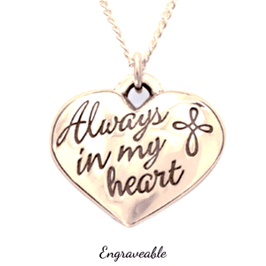 14k Gold Always in My Heart Necklace | Engraveable