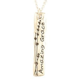 14k Gold Amazing Grace Pendant Necklace Clothed with Truth