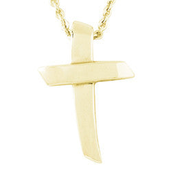 Handcrafted 14k Gold Angled Cross Necklace