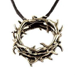 14k Gold Crown of Thorns Pendant Necklace