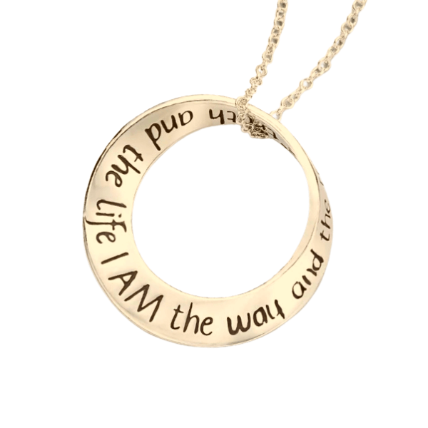 14k Gold Mobius Pendant Necklace | I Am the Way, the Truth, the Life | John 14:6