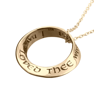 14k Gold Mobius Necklace | I Have Loved Thee with an Everlasting Love | Jeremiah 31:3