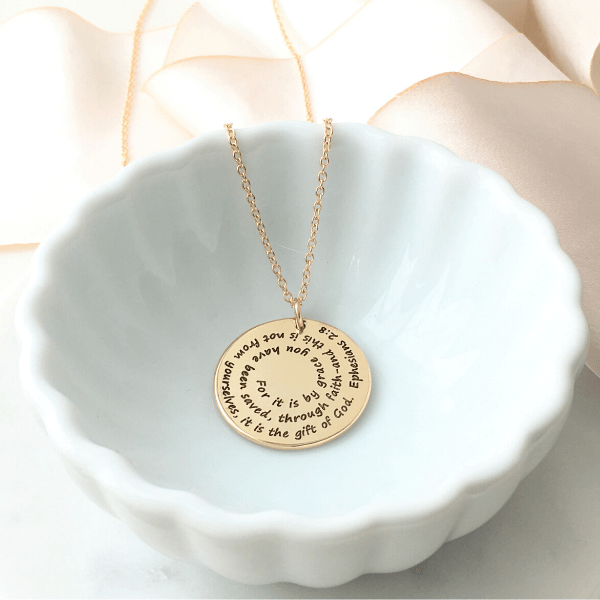 14k gold hot sale photo engraved necklace