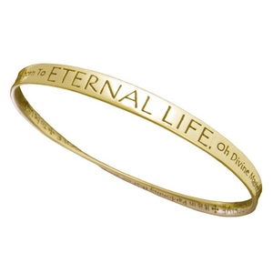 St. Francis' Prayer Eternal Life Mobius Bangle Bracelet | Sterling Silver or 14k Gold