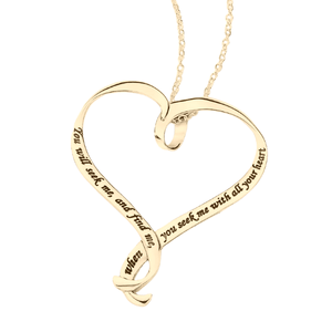 14k Gold Seek With All Your Heart Necklace | Jeremiah 29:13