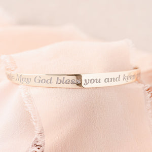May God Bless You and Keep You Mobius Bangle Bracelet | Numbers 6:24-26 | Sterling Silver or 14k Gold