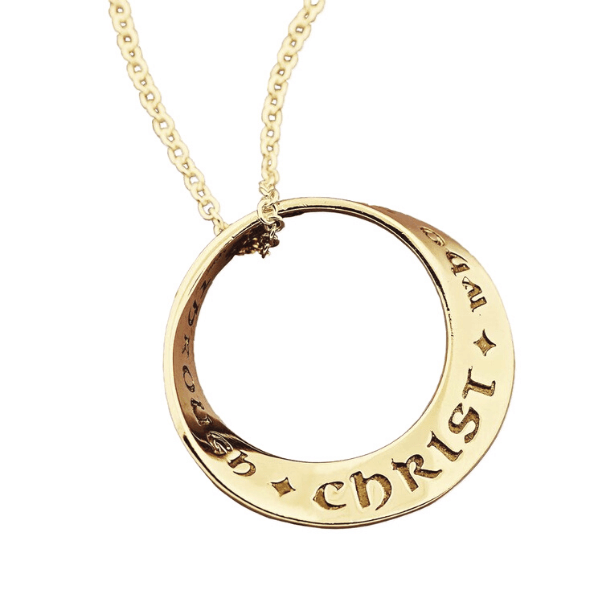 14k Gold Mobius Twist Scripture Verse Necklace | I Can Do All Things Through Christ | Philippians 4:13