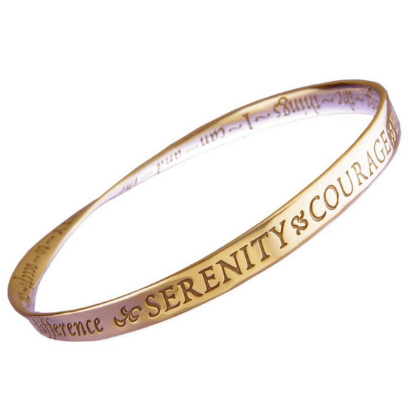 14k Gold Serenity Prayer Mobius Bangle Bracelet
