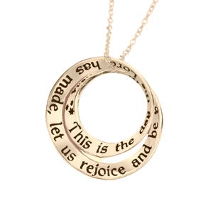 14k Gold Double Mobius Necklace | This is the Day the Lord Has Made | Psalm 118:24