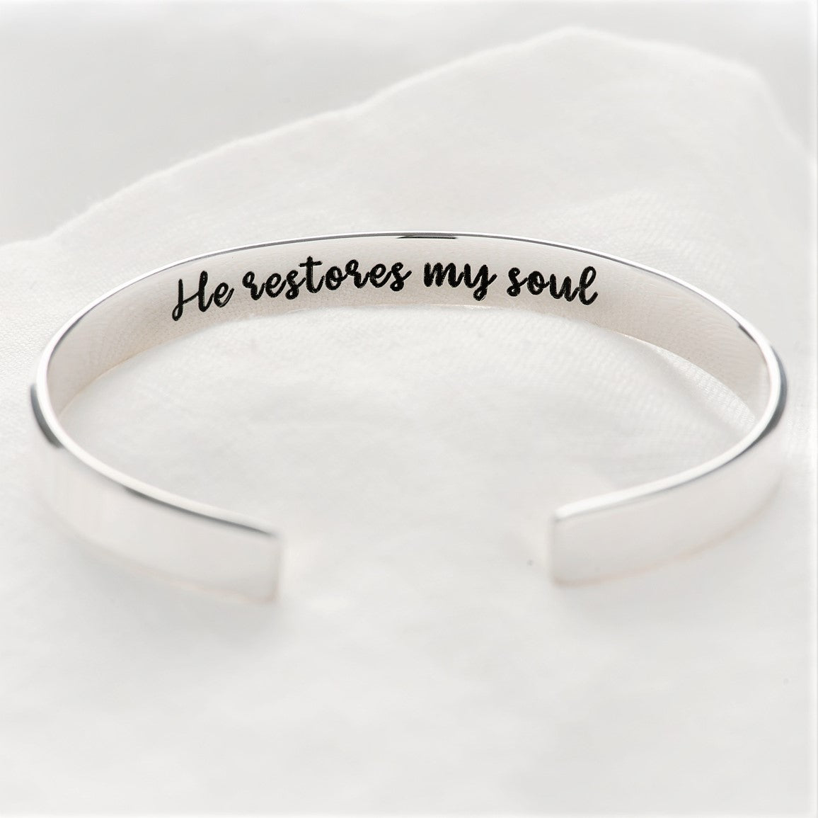 God Makes All Things New Engraved Scripture Verse Cuff Bracelet | Sterling Silver or 14k Gold