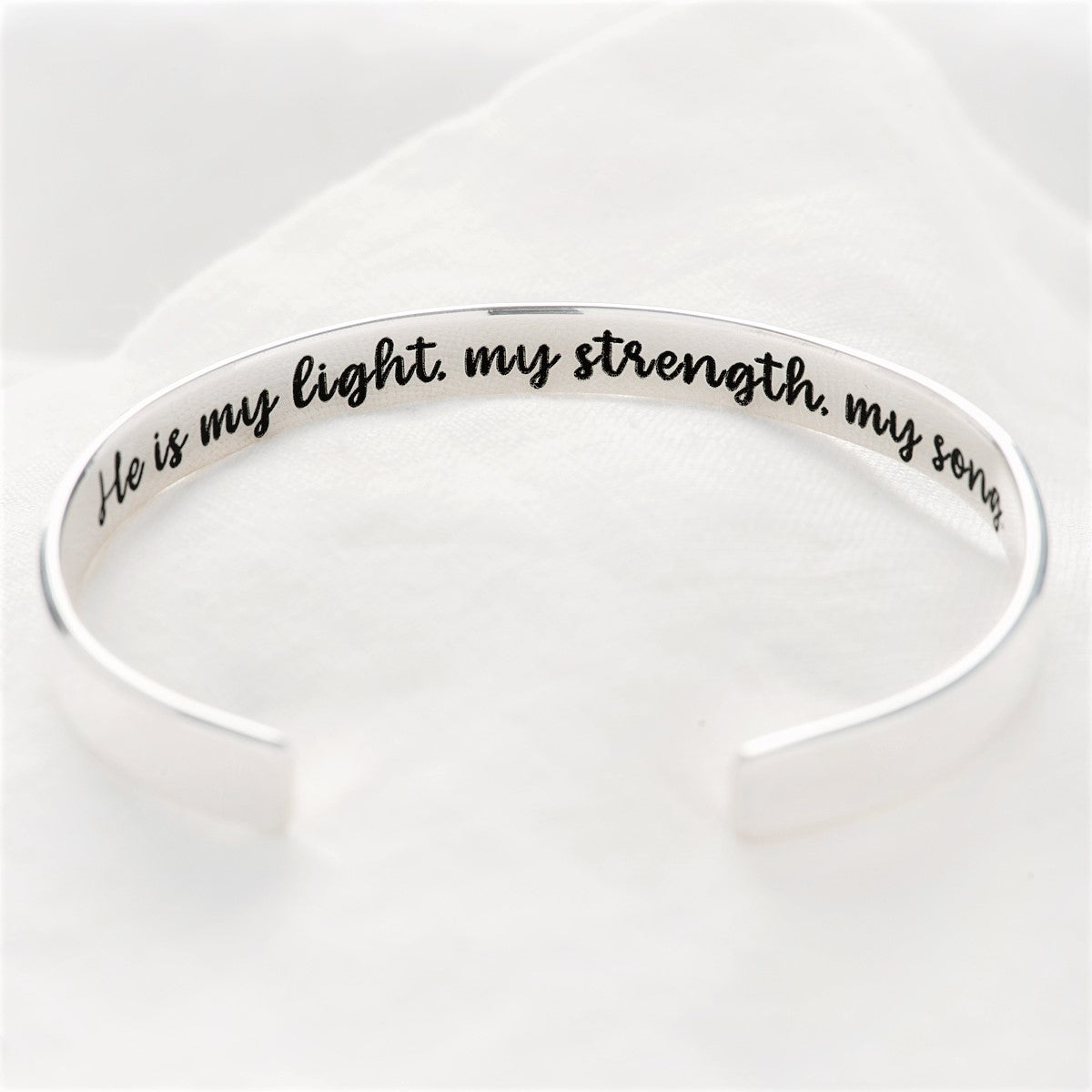 In Christ Alone Engraved Cuff Bracelet | Sterling Silver or 14k Gold
