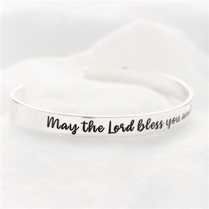 May the Lord Bless You and Keep You Engraved Cuff Bracelet | Numbers 6:24 | Sterling Silver or 14k Gold