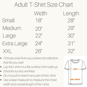 Adult T-Shirt Size Chart