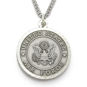 Sterling Silver St. Michael Air Force Medallion | US Military Seal Necklace