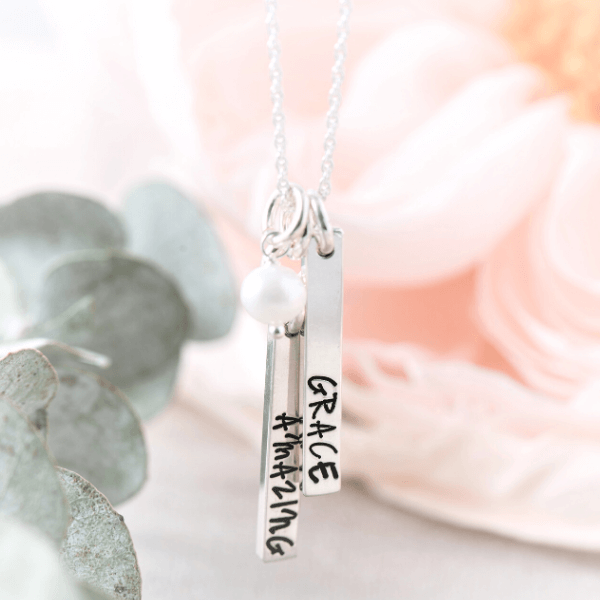 Buy OBTIAN Customized Vertical Bar Pendant Necklace Jewelry - Engraved  Personality Name in Inspirational Bar Necklace Gift for Mother's Day Online  at desertcartINDIA