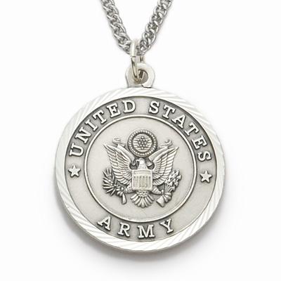 Sterling Silver Philippians 4:13 Army Medallion | US Military Seal Necklace