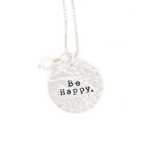 Be Happy Sterling Silver Pendant Necklace