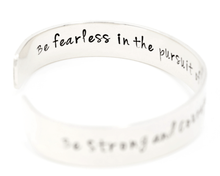 Be strong courageous biblical quote howlite beaded bracelet gift idea -  Jewelry