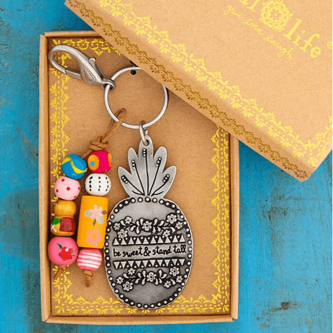 Be Sweet & Stand Tall Pineapple Keychain | Gift Boxed | Natural Life