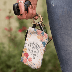 Coin Purse ID Wallet Keychain | Be the Change You Wish to See in the World