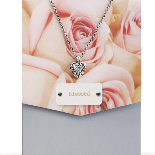 Story Heart Necklace Blessed
