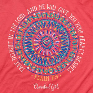 Cherished Girl Christian Shirt | Delight in the Lord