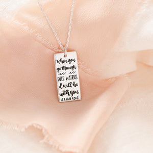 Sterling Silver Deep Waters Pendant Necklace | Isaiah 43:2