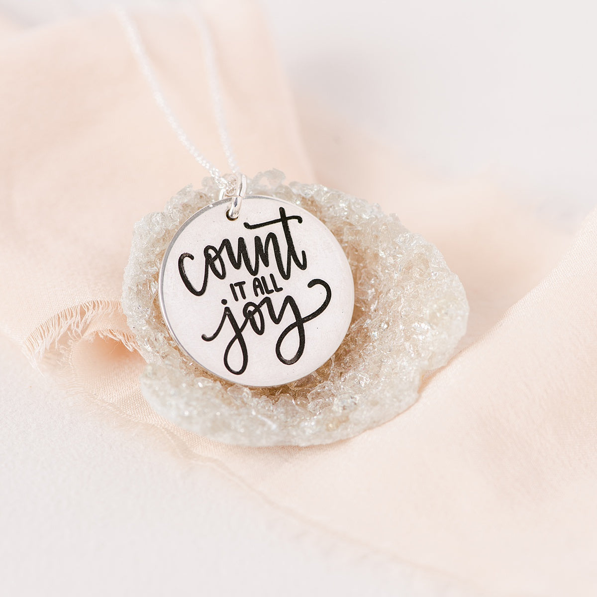 Sterling Silver Count It All Joy Pendant Necklace | James 1:2-4