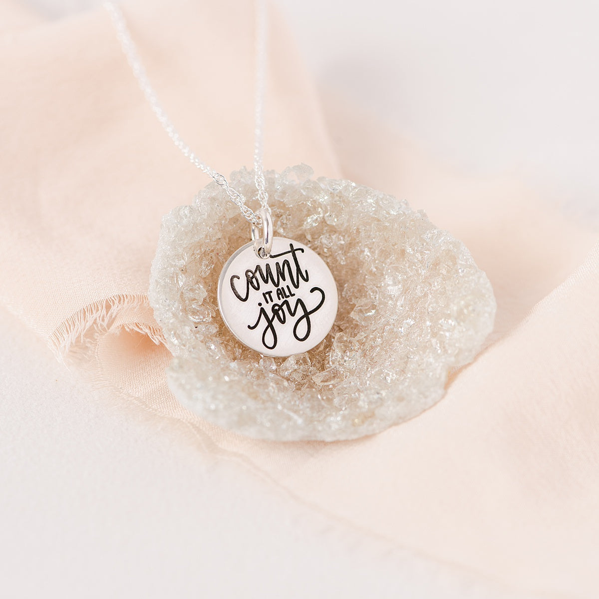 Sterling Silver Count It All Joy Pendant Necklace | James 1:2-4