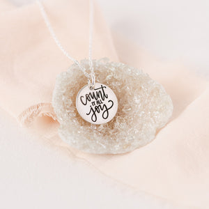 Sterling Silver Count It All Joy Pendant Necklace | James 1:2-4