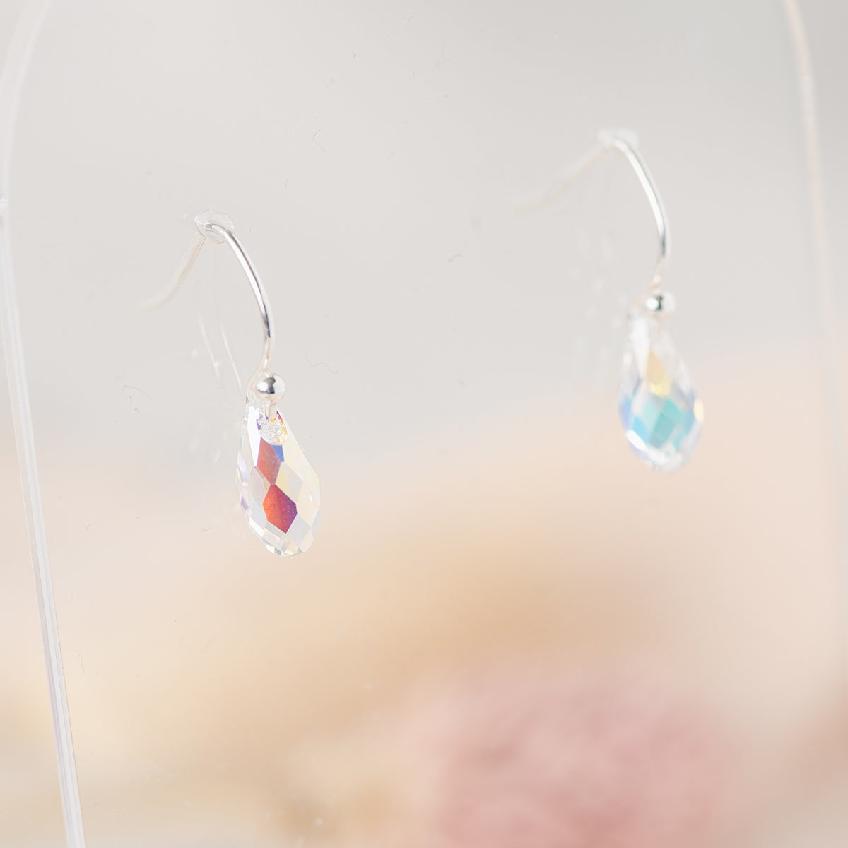 Sterling Silver & Swarovski Crystal Dangle Earrings | Choose Your Shape