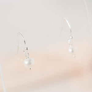 Sterling Silver & Freshwater Pearl Dangle Earrings | Ivory or Pink Champagne