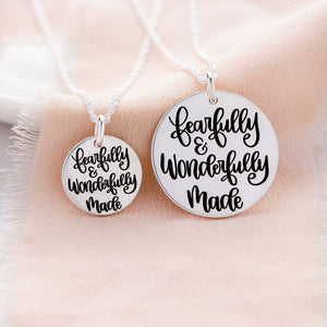 Sterling Silver Psalm 139:14 Pendant Necklace | Fearfully & Wonderfully Made