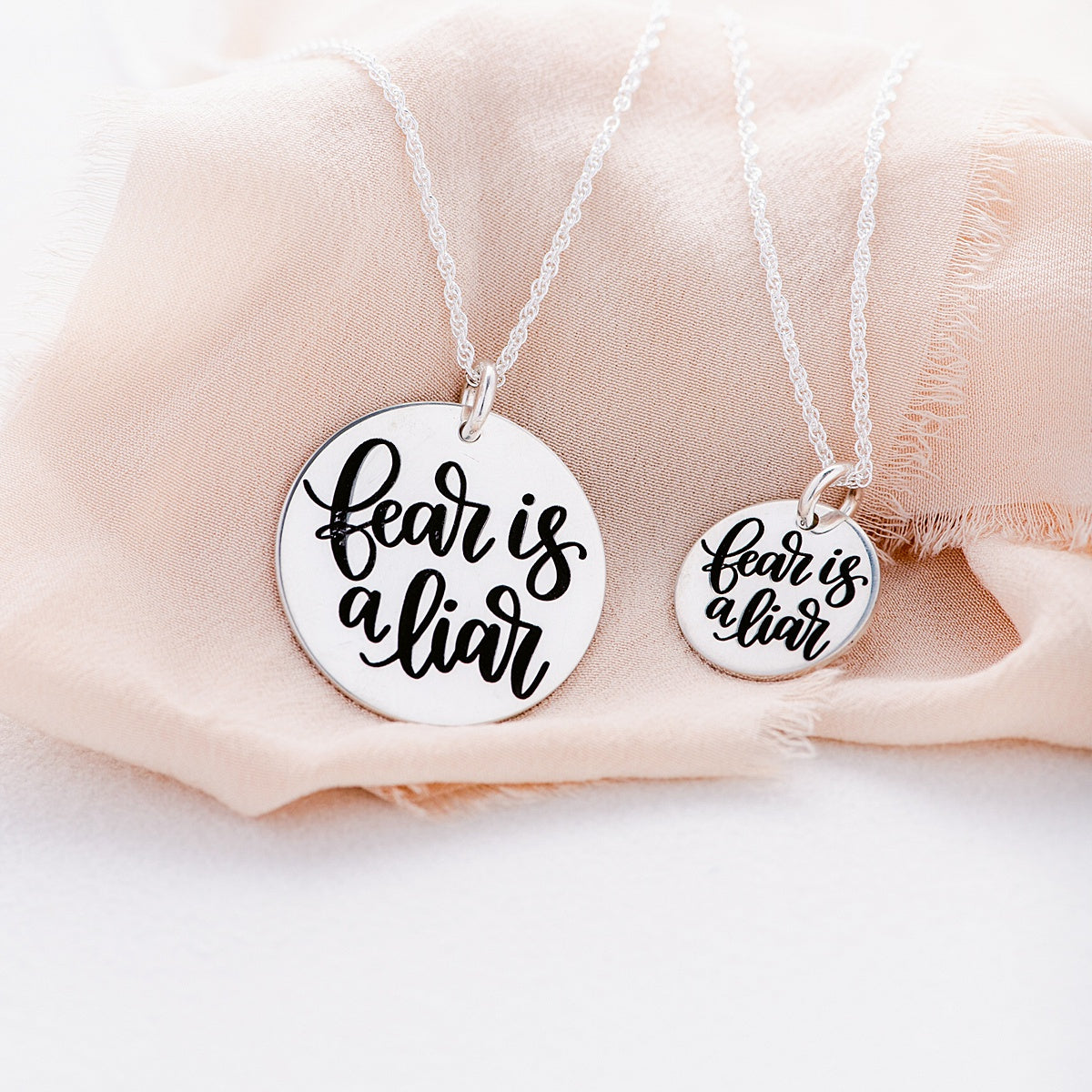 Sterling Silver Pendant Necklace | Fear is a Liar
