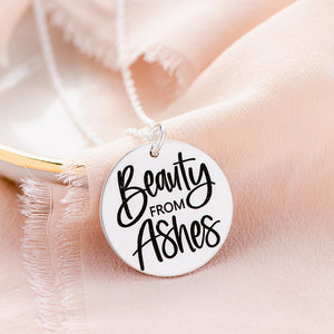 Sterling Silver Isaiah 61:3 Pendant Necklace | Beauty from Ashes
