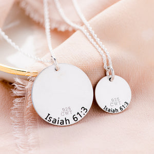 Sterling Silver Isaiah 61:3 Pendant Necklace | Beauty from Ashes