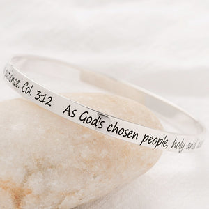 Sterling Silver Colossians 3:12 Bangle Bracelet