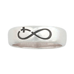 Sterling Silver Ladies Infinity Cross Ring 
