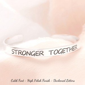 Sterling Silver Custom Personalized Engraved Cuff Bracelet | 1/4" Wide