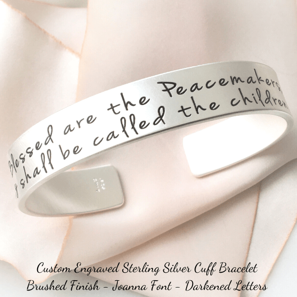 Personalized sterling deals silver cuff bracelet