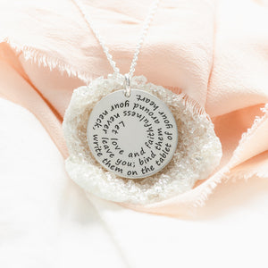 Sterling Silver Spiral Pendant Necklace | Love and Faithfulness | Proverbs 3:3