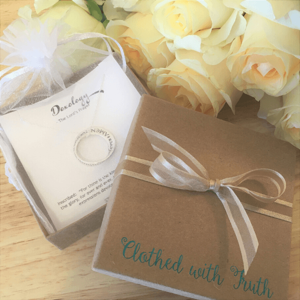 Our Father Sterling Silver Mobius Twist Necklace | Lord's Prayer Doxology