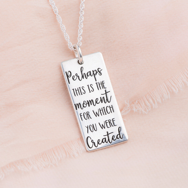 Esther Name Tag Necklace - Stainless Steel, 16+2 Inch Adjustable Chain, Personalized Jewelry Gift For Her