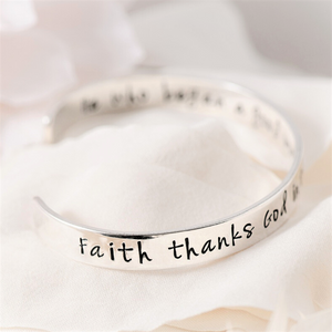 Engraved Quote Cuff Bracelet | He Who Began a Good Work | Sterling Silver or 14k Gold