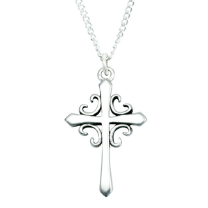 Handcrafted Sterling Silver Christian Necklace | French Cross | Bob Siemon Designs