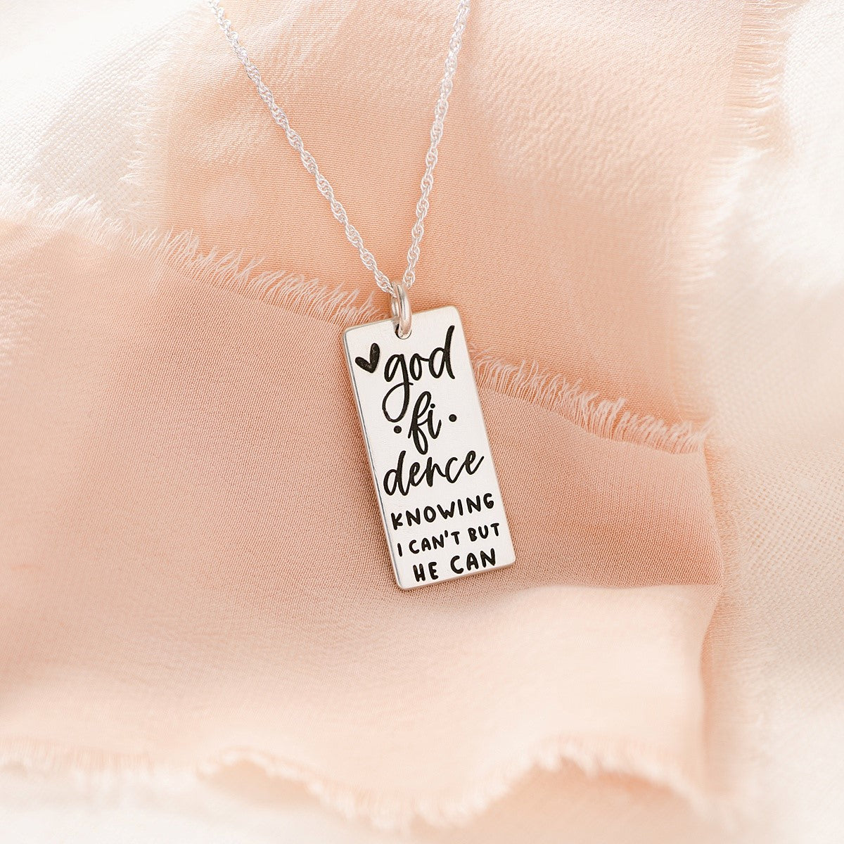 Sterling Silver God-fi-dence Pendant Necklace