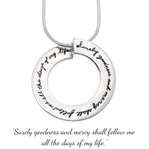 Goodness Circle Sterling Silver Necklace | Psalm 23:6 | BB Becker