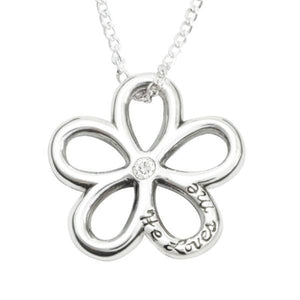 Sterling Silver Daisy Flower Necklace | He Loves Me
