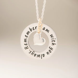Sterling Silver Heart & Mind Washer Necklace | Custom Engraving Available